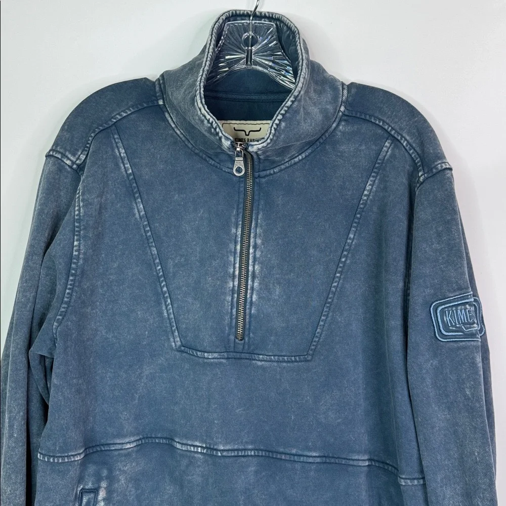Kimes Ranch Blue Yoakam Quarter Zip Pullover Sweatshirt Large